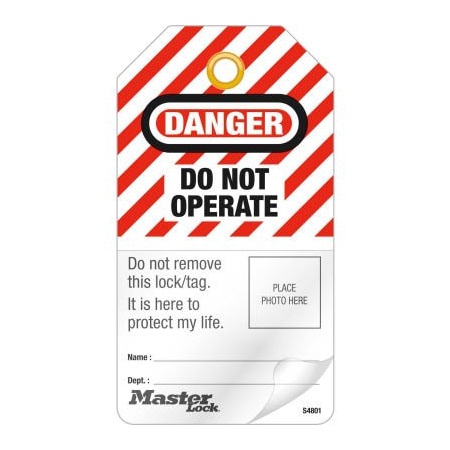 Master Lock Master Lock Safety inDo Not Operatein, Photo ID Lockout Tags, Self-Laminating, Pkg Qty 12,  S4801